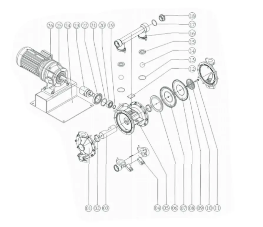 Bagian-bagian dari Pompa Diafragma Listrik