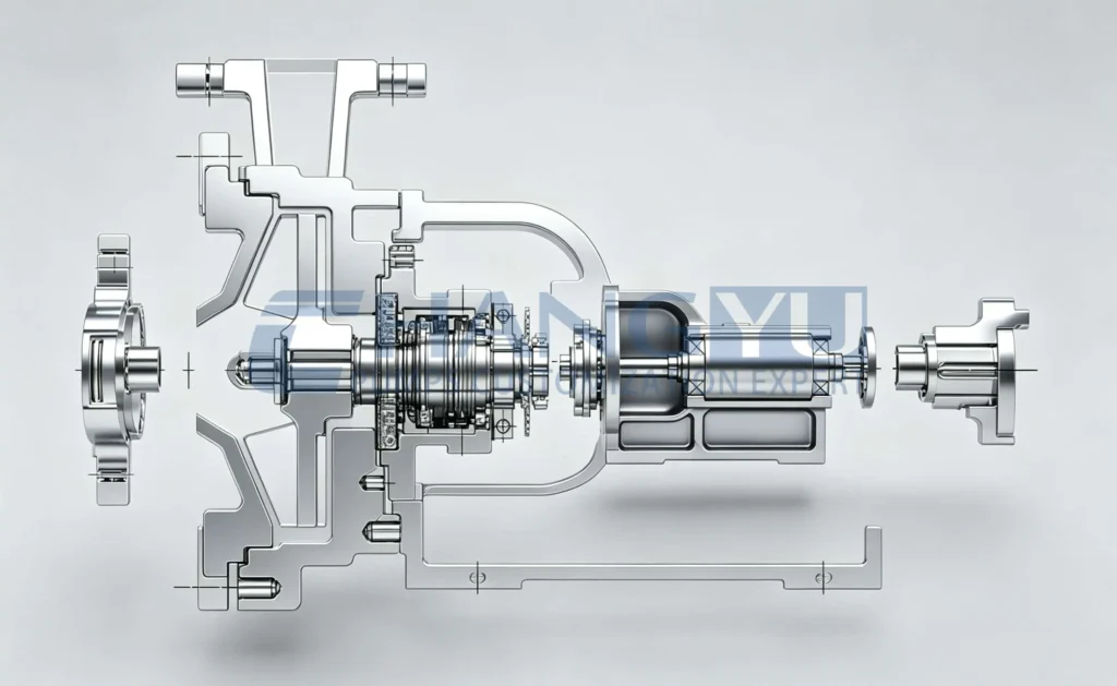 Slurry pump diagram with impeller and seal (2)