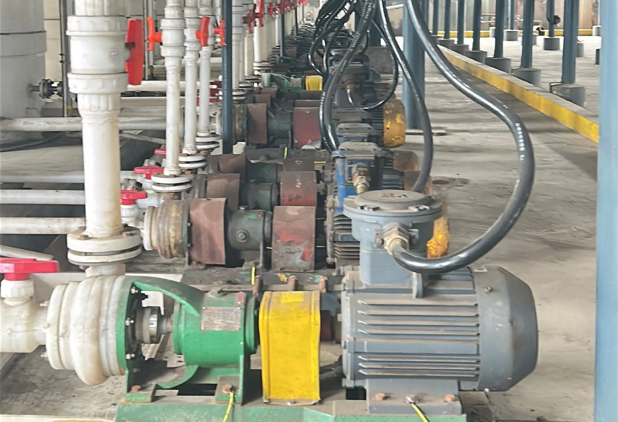 Changyu chemical pumps installed at an industrial project